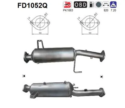 Soot/Particulate Filter, exhaust system Mitsubishi PAJERO IV · Mitsubishi PAJERO IV Van · Mitsubishi PAJERO CLASSIC