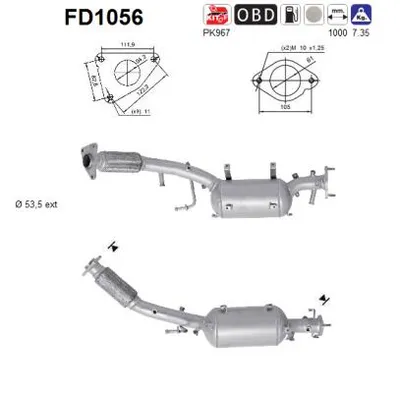 Soot/Particulate Filter, exhaust system Nissan X-TRAIL II
