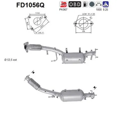 Soot/Particulate Filter, exhaust system Nissan X-TRAIL II