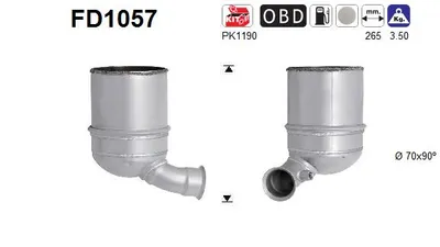 Soot/Particulate Filter, exhaust system Peugeot 208 I · Citroën DS3 · Citroën C3 I