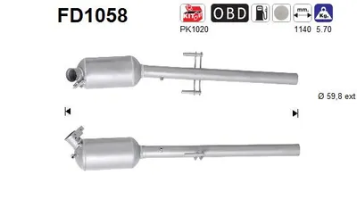 Soot/Particulate Filter, exhaust system Mercedes-Benz VITO / MIXTO Van · Mercedes-Benz VITO Bus · Mercedes-Benz VIANO