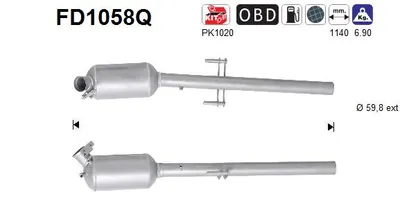 Soot/Particulate Filter, exhaust system Mercedes-Benz VITO / MIXTO Van · Mercedes-Benz VITO Bus · Mercedes-Benz VIANO