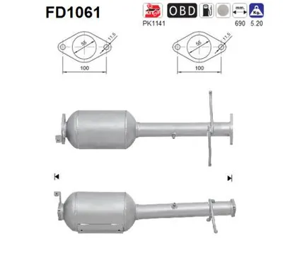 Soot/Particulate Filter, exhaust system Ford TOURNEO CONNECT · Ford TRANSIT CONNECT