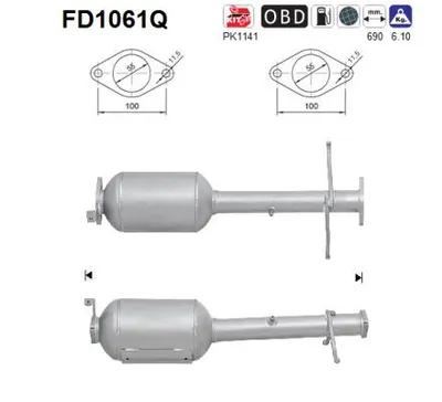 Soot/Particulate Filter, exhaust system Ford TOURNEO CONNECT · Ford TRANSIT CONNECT