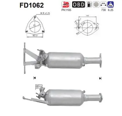 Soot/Particulate Filter, exhaust system Volvo V70 II · Volvo XC70 I Cross Country · Volvo XC90 I