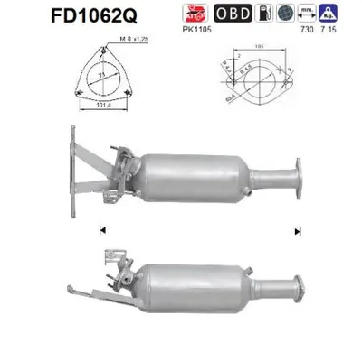 Soot/Particulate Filter, exhaust system Volvo V70 II · Volvo XC70 I Cross Country · Volvo XC90 I