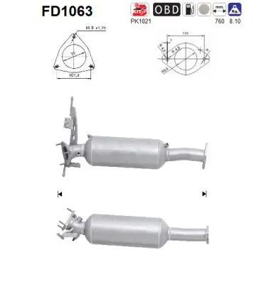 Soot/Particulate Filter, exhaust system Volvo V60 I · Volvo S80 II · Volvo S60 II