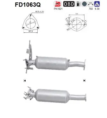 Soot/Particulate Filter, exhaust system Volvo V60 I · Volvo S80 II · Volvo S60 II