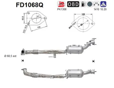 Soot/Particulate Filter, exhaust system Nissan MURANO II