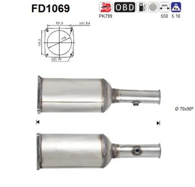 Soot/Particulate Filter, exhaust system Citroën C5 III · Citroën C5 III Break · Peugeot 407