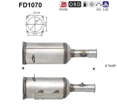 Soot/Particulate Filter, exhaust system Peugeot 308 CC · Citroën C4 I · Citroën C4 Coupe