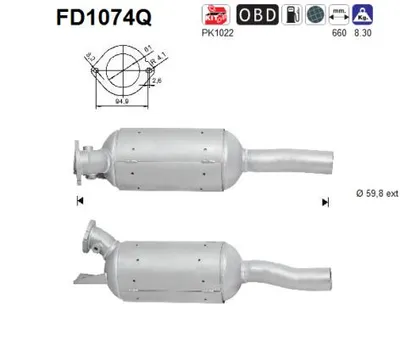 Soot/Particulate Filter, exhaust system Renault ESPACE IV