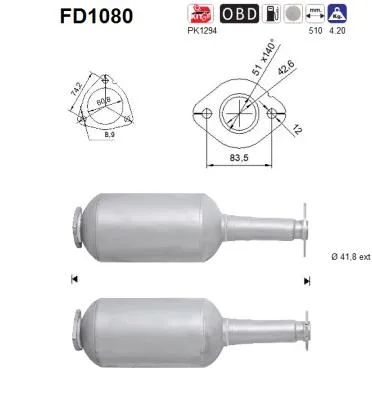 Soot/Particulate Filter, exhaust system Suzuki SWIFT III · Opel AGILA · Suzuki SPLASH