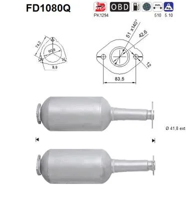 Soot/Particulate Filter, exhaust system Suzuki SWIFT III · Opel AGILA · Suzuki SPLASH