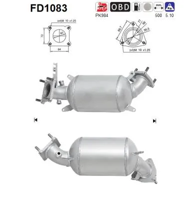 Soot/Particulate Filter, exhaust system Honda CIVIC VIII Hatchback