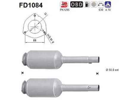 Soot/Particulate Filter, exhaust system Fiat GRANDE PUNTO · Alfa Romeo MITO · Fiat GRANDE PUNTO Van