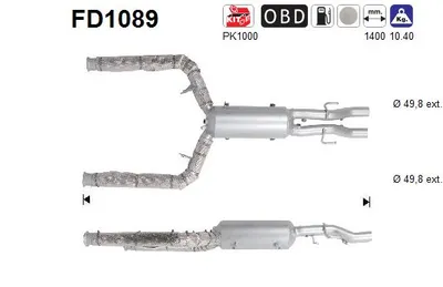 Soot/Particulate Filter, exhaust system Jaguar XF I · Jaguar XF SPORTBRAKE