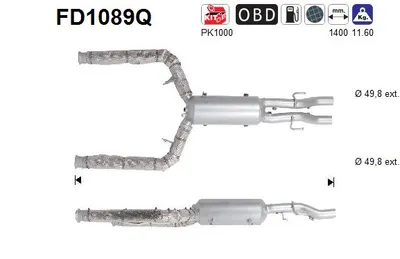 Soot/Particulate Filter, exhaust system Jaguar XF I · Jaguar XF SPORTBRAKE