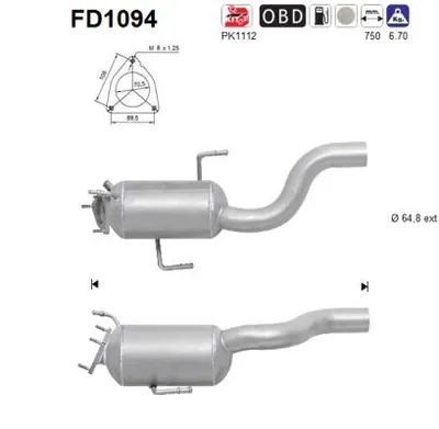 Soot/Particulate Filter, exhaust system Vw TOUAREG · Audi Q7 · Audi Q7 Van