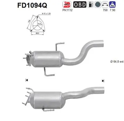 Soot/Particulate Filter, exhaust system Vw TOUAREG · Audi Q7 · Audi Q7 Van