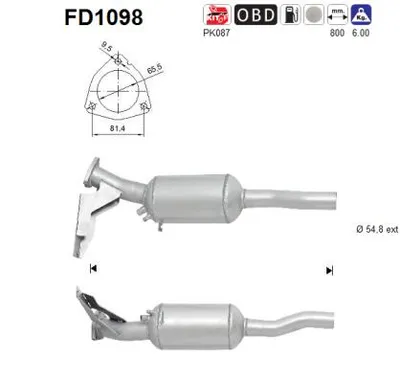 Soot/Particulate Filter, exhaust system Audi A6 C6 · Audi A6 C6 Avant · Audi A6 Allroad C6