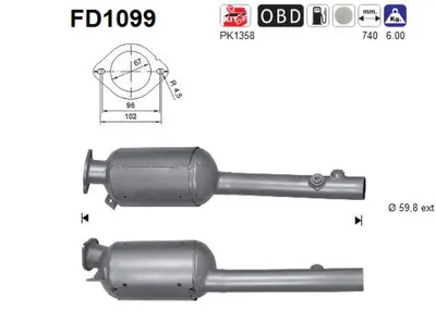 Soot/Particulate Filter, exhaust system Renault LAGUNA III · Renault LAGUNA III Grandtour · Renault LAGUNA Coupe