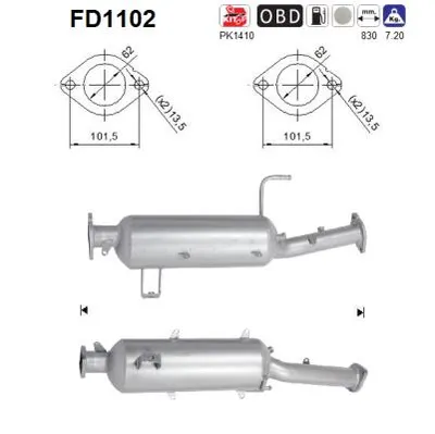 Soot/Particulate Filter, exhaust system Mitsubishi PAJERO IV · Mitsubishi PAJERO SPORT II · Mitsubishi PAJERO IV Van