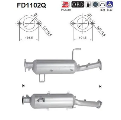Soot/Particulate Filter, exhaust system Mitsubishi PAJERO IV · Mitsubishi PAJERO SPORT II · Mitsubishi PAJERO IV Van