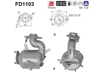 Soot/Particulate Filter, exhaust system Toyota COROLLA Saloon · Toyota AURIS · Toyota AURIS VAN Hatchback Van
