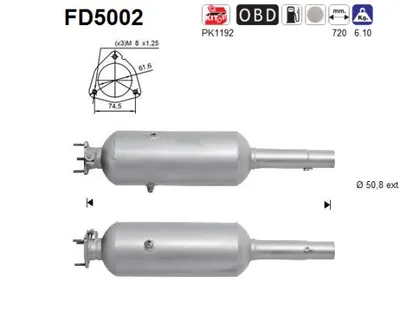 Soot/Particulate Filter, exhaust system Fiat DOBLO Box Body/MPV · Fiat DOBLO MPV