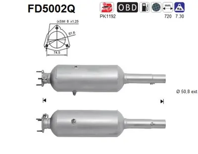 Soot/Particulate Filter, exhaust system Fiat DOBLO Box Body/MPV · Fiat DOBLO MPV