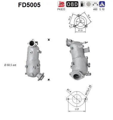 Soot/Particulate Filter, exhaust system Toyota COROLLA Verso · Toyota AVENSIS · Toyota AVENSIS Saloon