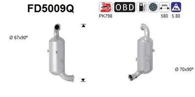 Soot/Particulate Filter, exhaust system Peugeot PARTNER Platform/Chassis · Citroën XSARA PICASSO · Peugeot 407