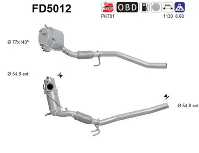Soot/Particulate Filter, exhaust system Vw PASSAT B6 · Vw PASSAT B6 Variant · Vw PASSAT CC B6