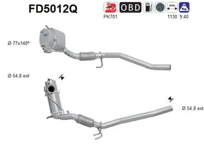 Soot/Particulate Filter, exhaust system Vw PASSAT B6 · Vw PASSAT B6 Variant · Vw PASSAT CC B6