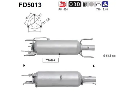 Soot/Particulate Filter, exhaust system Fiat CROMA · Opel SIGNUM Hatchback · Opel VECTRA C Estate