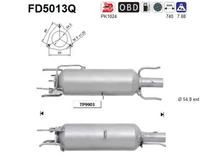 Soot/Particulate Filter, exhaust system Fiat CROMA · Opel SIGNUM Hatchback · Opel VECTRA C Estate