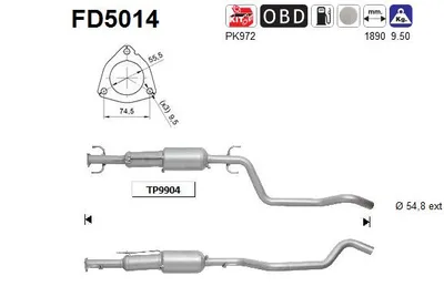 Soot/Particulate Filter, exhaust system Opel ZAFIRA / ZAFIRA FAMILY B · Vauxhall ZAFIRA Mk II · Opel ZAFIRA B Box Body/MPV