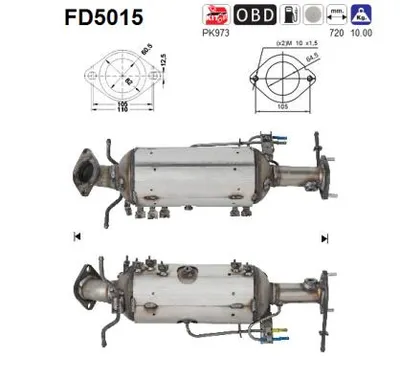 Soot/Particulate Filter, exhaust system Mazda 5