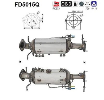 Soot/Particulate Filter, exhaust system Mazda 5