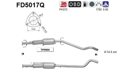 Soot/Particulate Filter, exhaust system Opel ASTRA H · Vauxhall ASTRA Mk V · Opel ASTRA H GTC