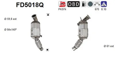 Soot/Particulate Filter, exhaust system Bmw 1 · Bmw 3 · Bmw 3 Touring