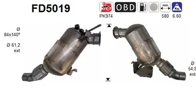 Soot/Particulate Filter, exhaust system Bmw 1