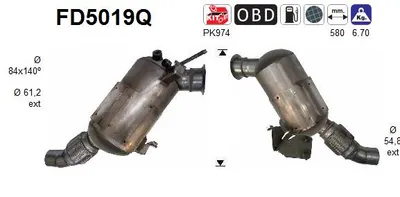 Soot/Particulate Filter, exhaust system Bmw 1