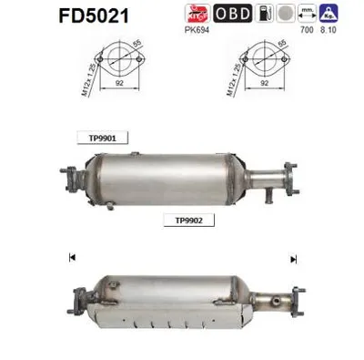 Soot/Particulate Filter, exhaust system Kia SPORTAGE II · Kia SPORTAGE II VAN