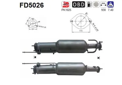 Soot/Particulate Filter, exhaust system Chevrolet CRUZE