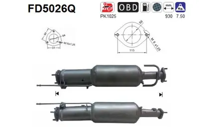 Soot/Particulate Filter, exhaust system Chevrolet CRUZE