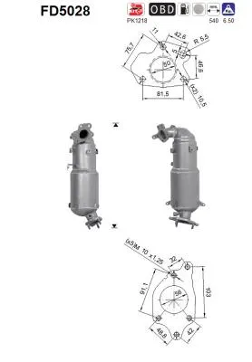 Soot/Particulate Filter, exhaust system Honda ACCORD VIII · Honda ACCORD VIII Estate