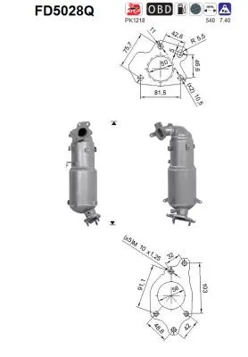 Soot/Particulate Filter, exhaust system Honda ACCORD VIII · Honda ACCORD VIII Estate