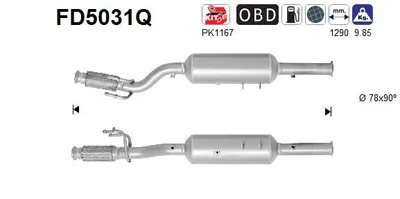 Soot/Particulate Filter, exhaust system Fiat SCUDO Van · Fiat SCUDO Bus · Citroën C8